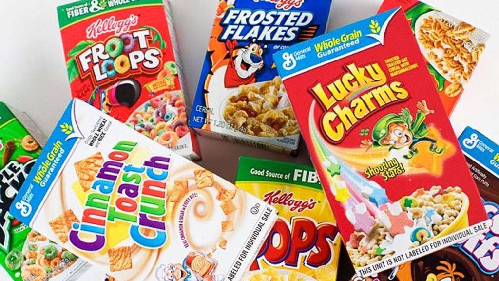 Picture of cereal boxes