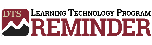 Logo featuring "DTS REMINDER" with a mountain graphic, emphasizing important notifications or messages.