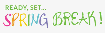 Colorful text announcing "Ready, Set... Spring Break!" on a light background, celebrating the spring holiday season.